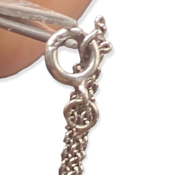 FAS sterling silver 925 CZ heart and key pendant 18” necklace - Picture 3 of 7